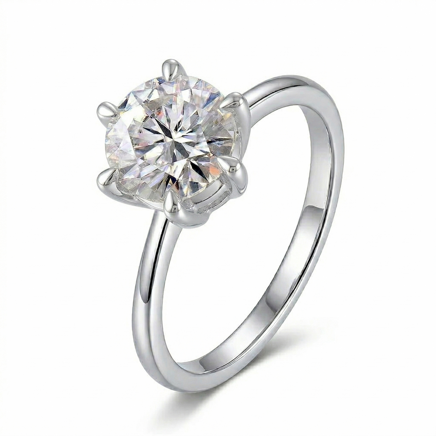 10k White Gold Solitaire Moissanite Ring 1.5ct - Engagement Rings and Wedding Rings Collection