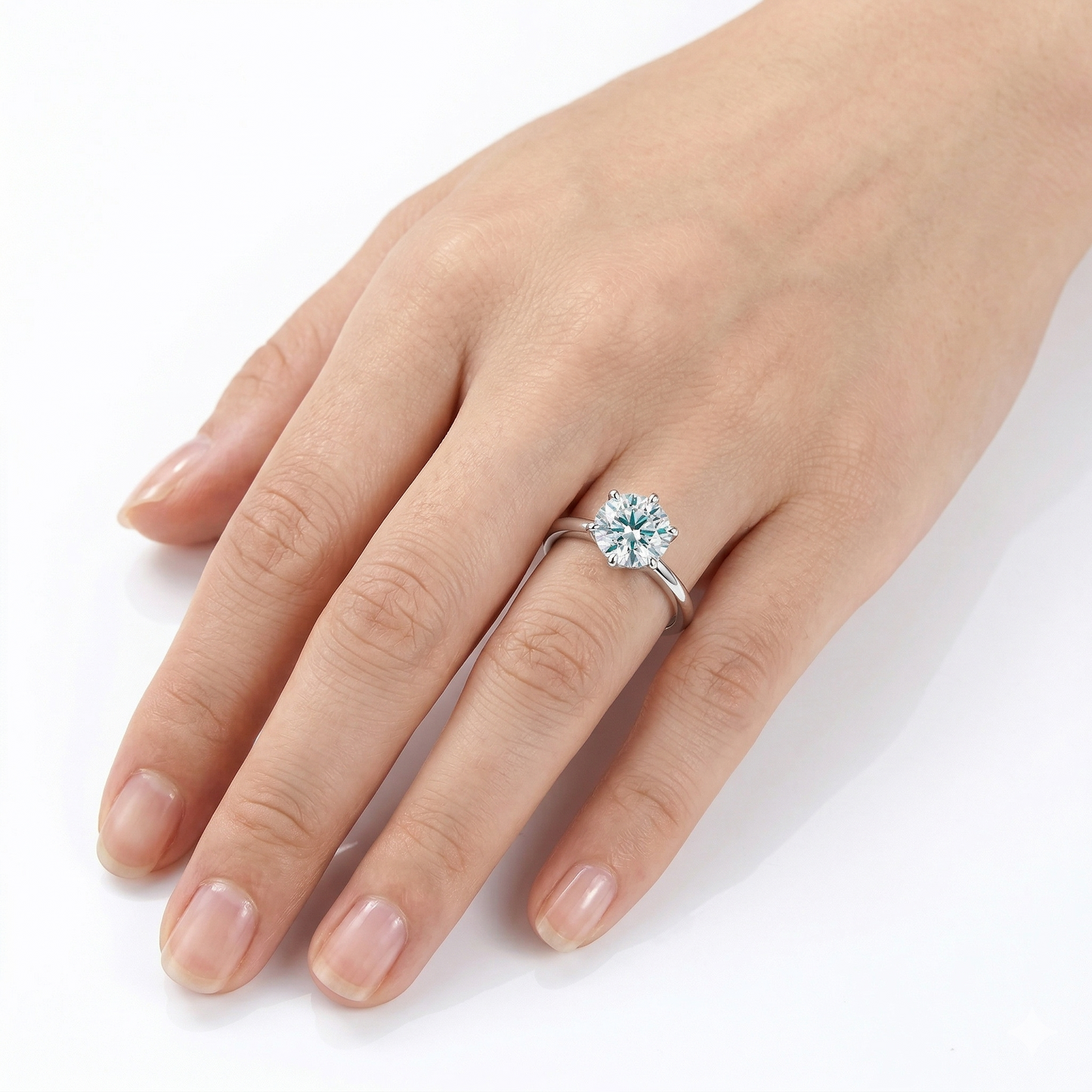 10k White Gold Solitaire Moissanite Ring 1.5ct - Engagement Rings and Wedding Rings Collection