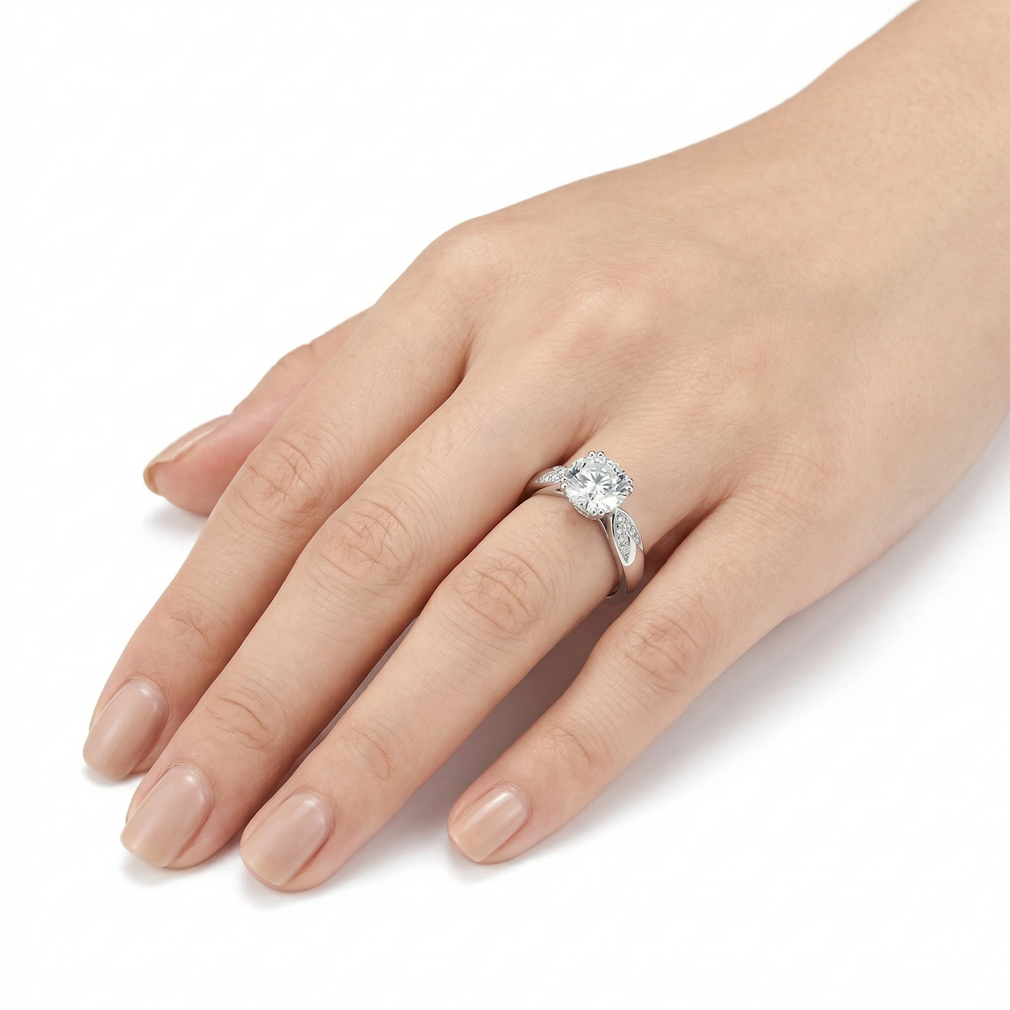 14k White Gold Octagon Cut Moissanite 1ct Center Stone Women and Rings Collection