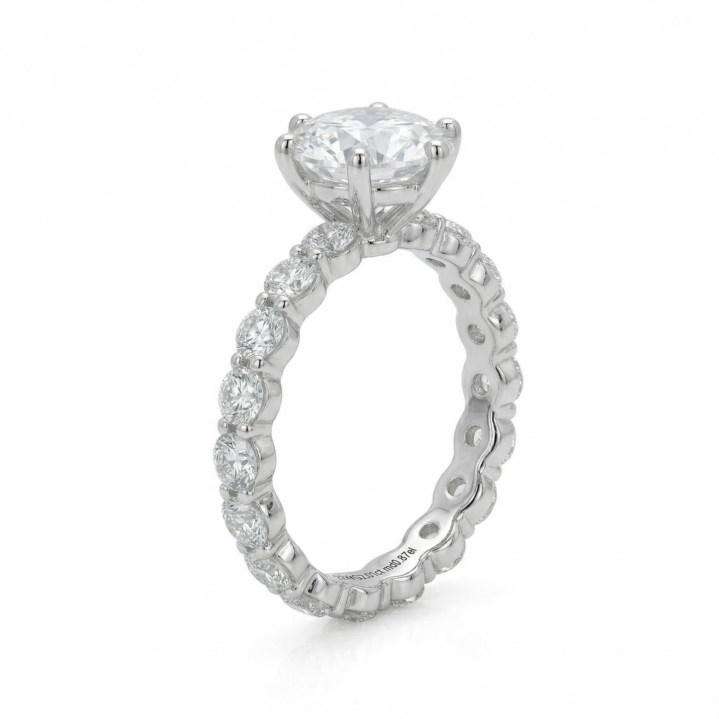 10k White / Yellow / Rose Gold Moissanite Ring 2ct Center Stone