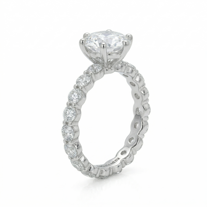 10k White / Yellow / Rose Gold Moissanite Ring 2ct Center Stone