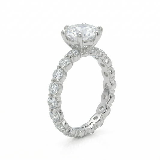 10k White / Yellow / Rose Gold Moissanite Ring 2ct Center Stone