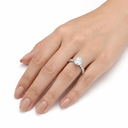 10k White / Yellow / Rose Gold Moissanite Ring 2ct Center Stone