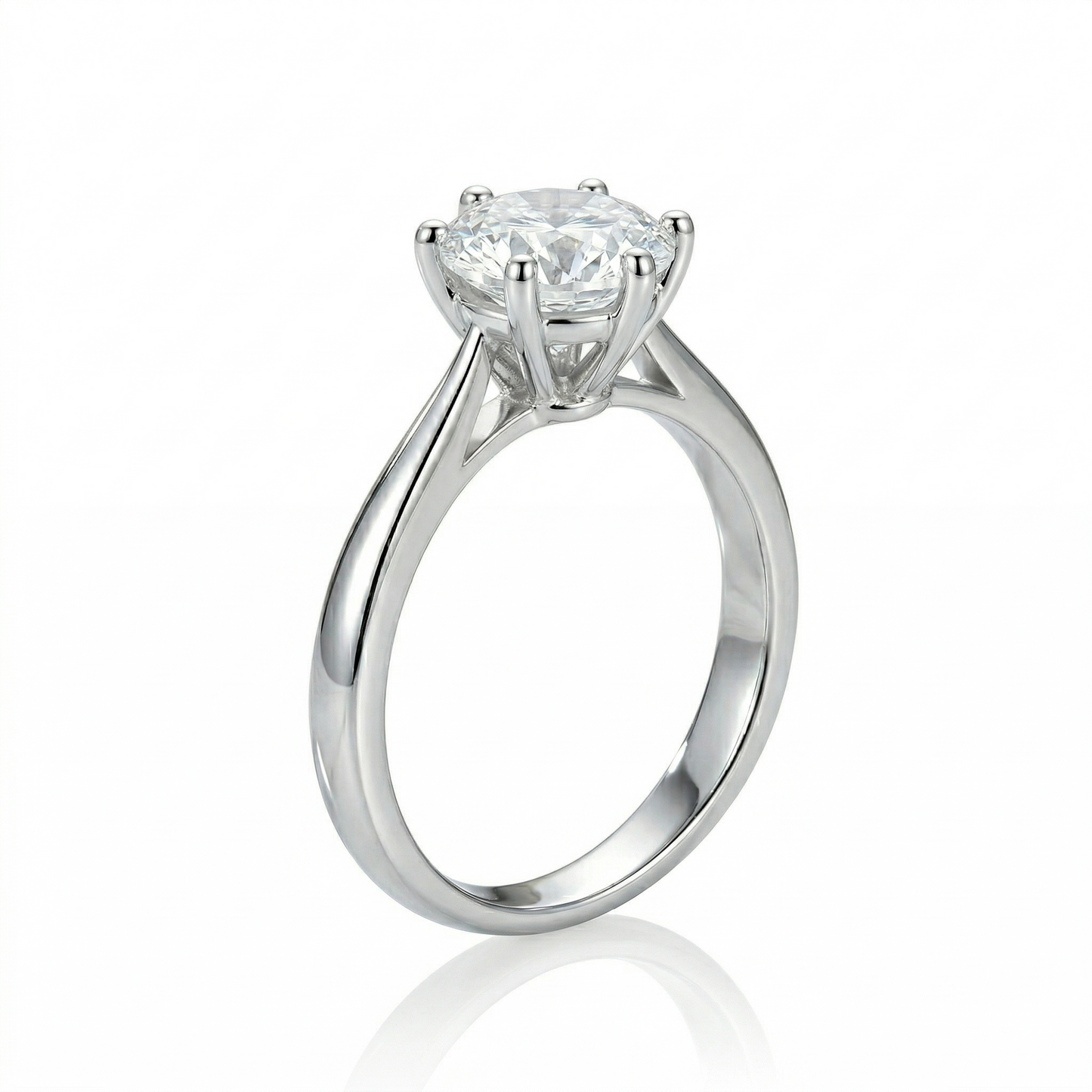 White Gold 14k / 18k Solitaire Ring Moissanite 1ct