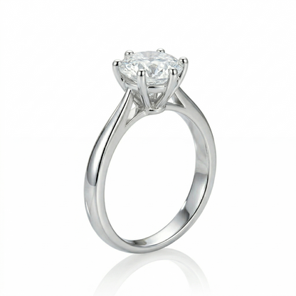 White Gold 14k / 18k Solitaire Ring Moissanite 1ct